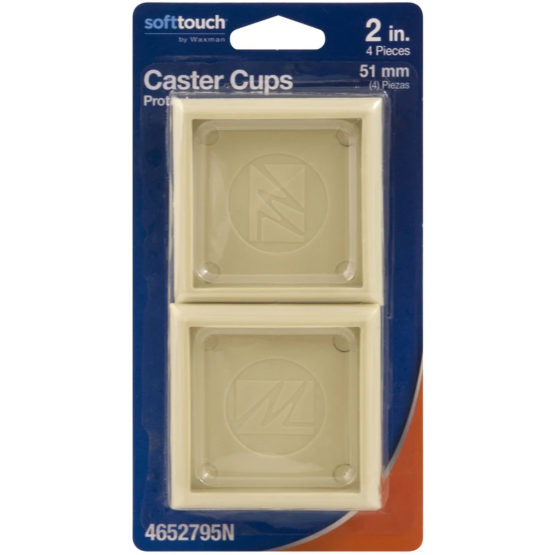 COPAS DE RUEDAS CUADRADA DE 2" DE ANCHO, PAQUETE DE 4 Softtouch