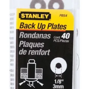 PLACA DE RESPALDO 1/8" 40 PIEZAS Stanley