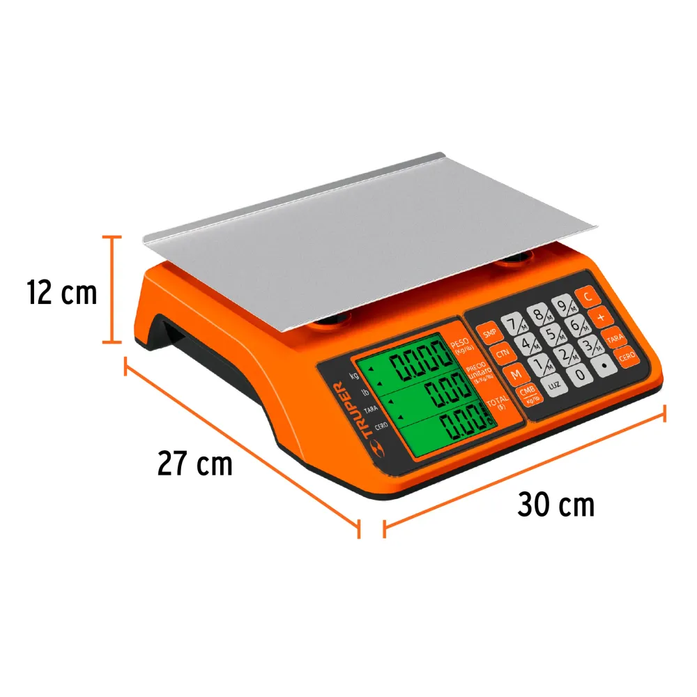 Báscula electrónica multifunciones 20 kg, Truper