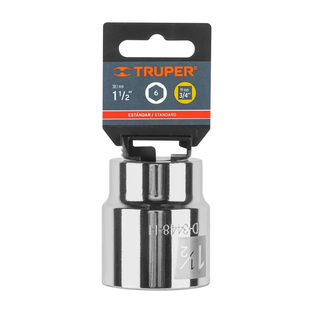 Dado de 1-1/2", 6 puntas, cuadro 3/4", Truper