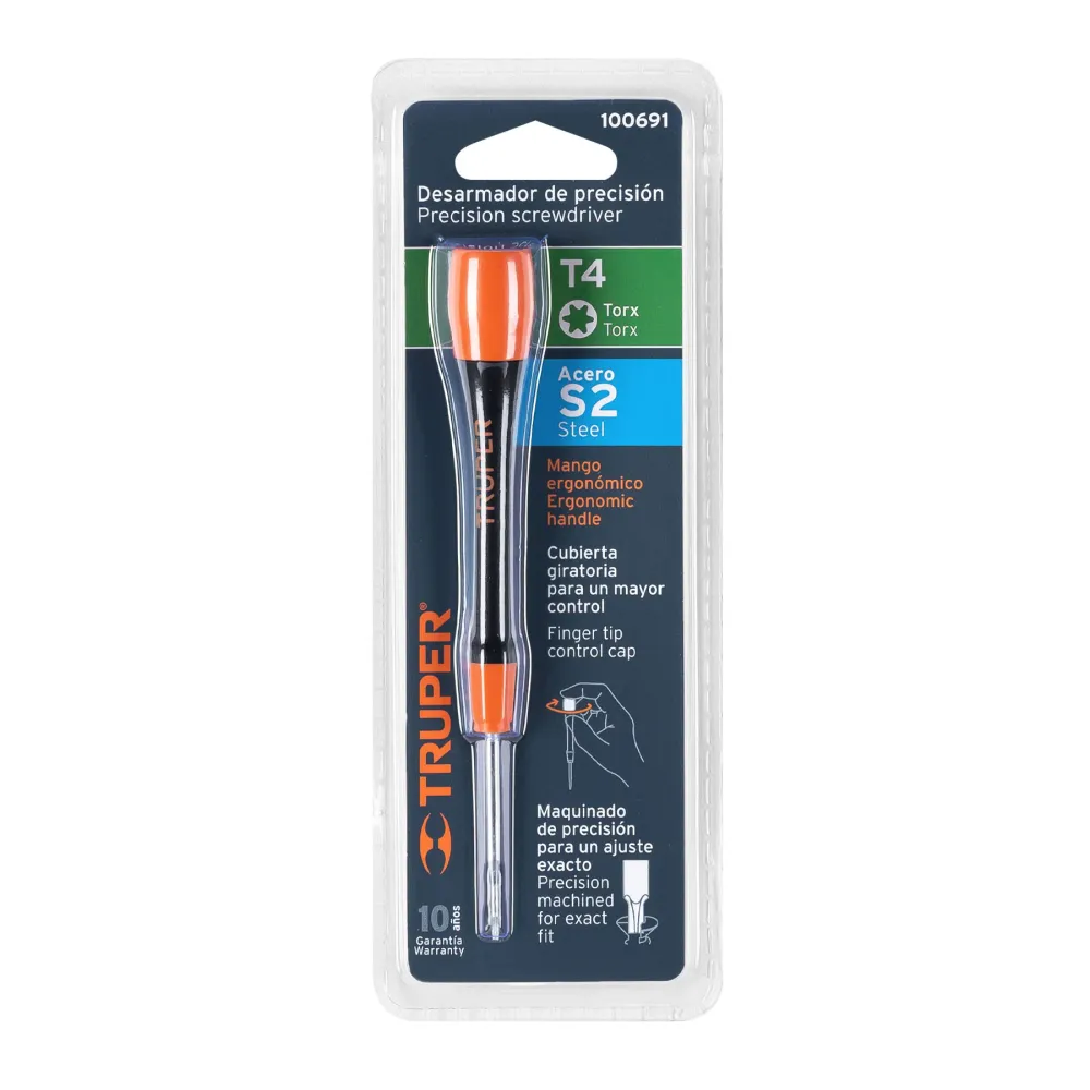 Desarmador de precisión punta torx T4 mango ergonómico Truper