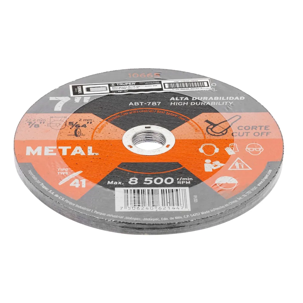 Disco de 7" para corte de metal, tipo 41, Truper