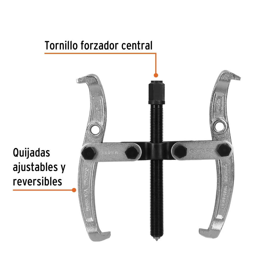 Extractor de poleas, 2 quijadas, 6", Truper