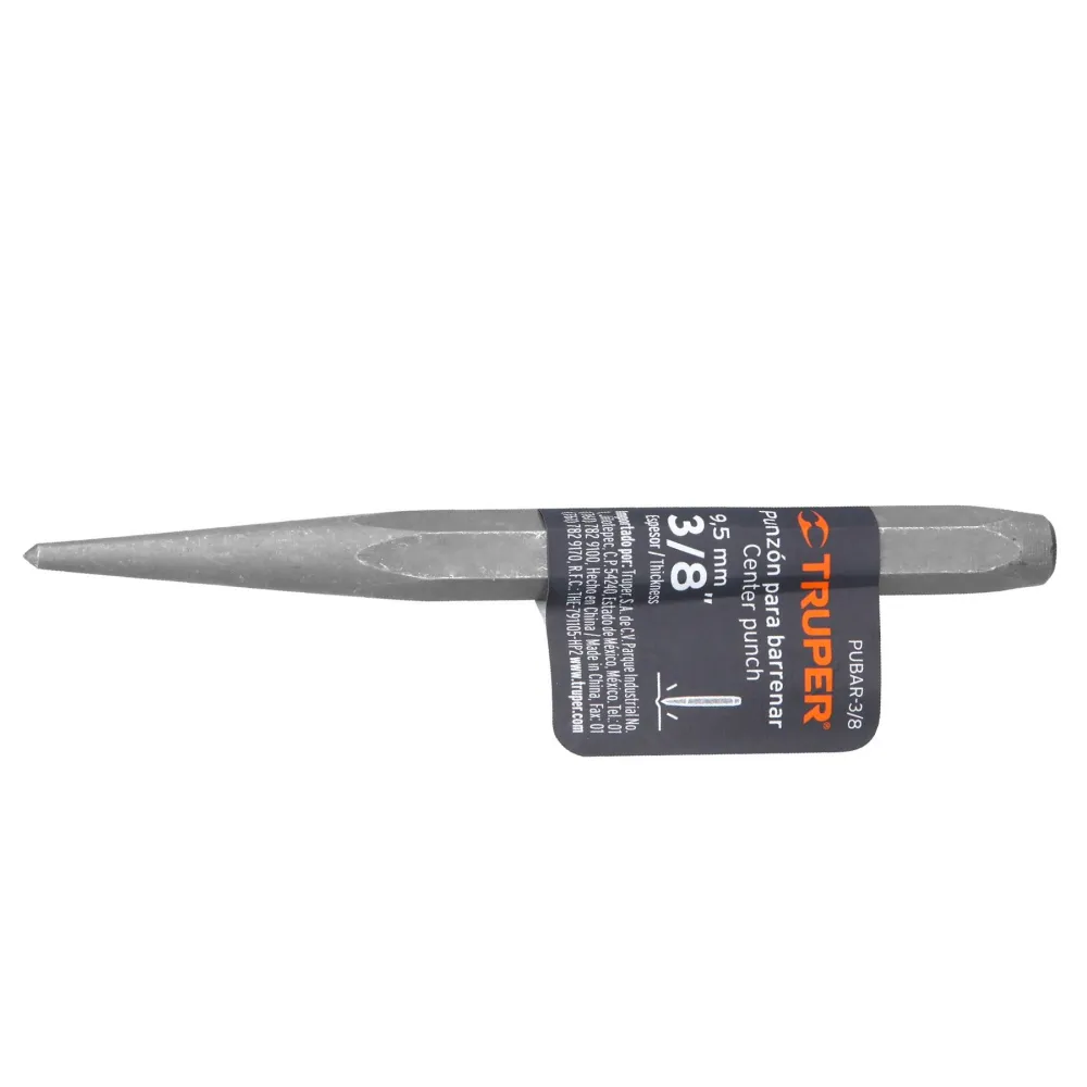Punzón 3/8" para barrenar, largo 4-7/8", Truper