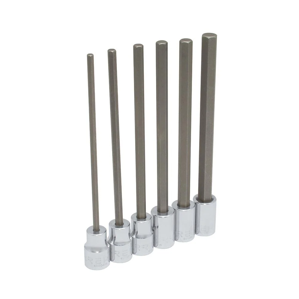Juego De 6 Dados Largos Punta Hexagonal 3/8" Urrea.