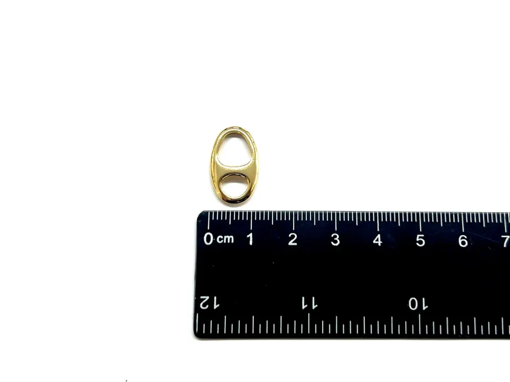 Válvula de Control Eslabón Ovalado, Enchapado 18k, Conector, Charm
