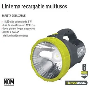 Linterna recargable multiusos