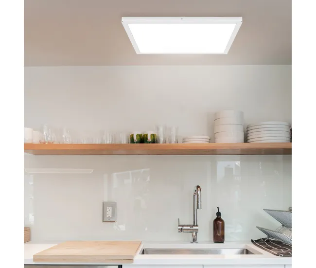 panel led rectangular aluminio color niquel serie voltaire 60cm
