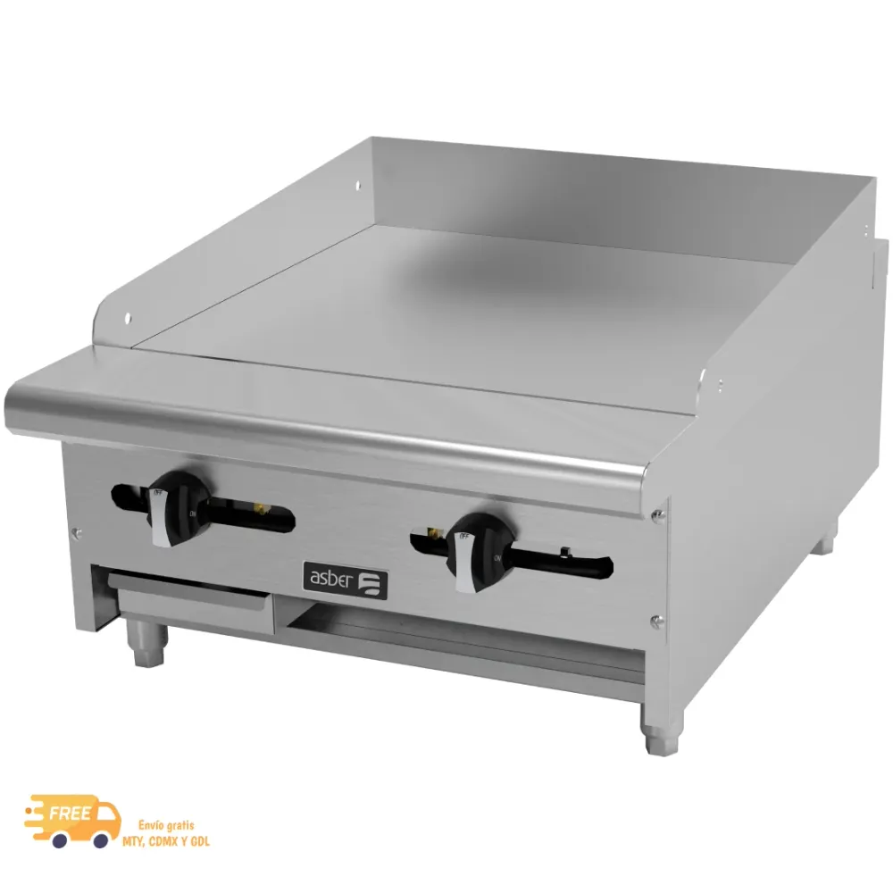 ASBER AEMG-24-H PLANCHA LISA GAS CON PLACA DE 1"
