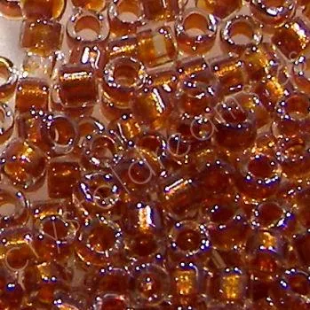 11/0 MIYUKI delica DB0915 - Sparkling Dark Amber Lined Crystal - 1gr.