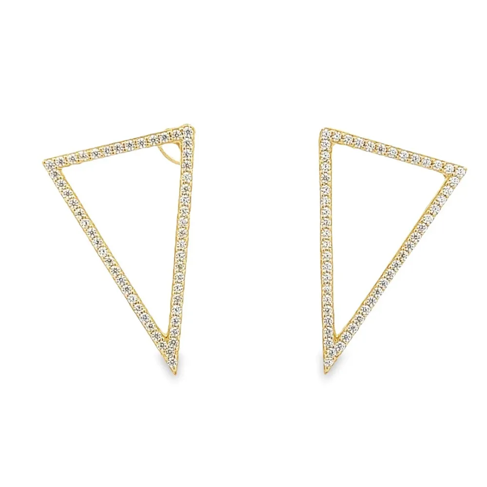 EARRING SILVER CENTER WHITE CZ