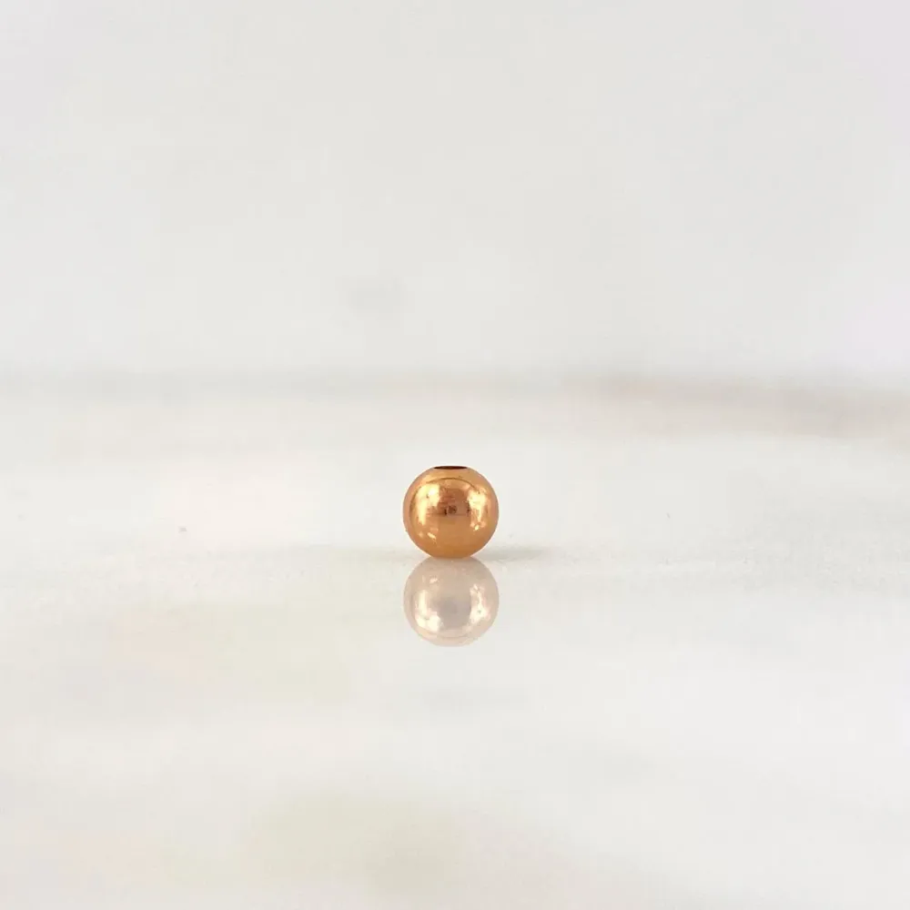 Rodamiento de Bolas Bola Lisa 0.08gr / 4mm Oro Rosa 18K &