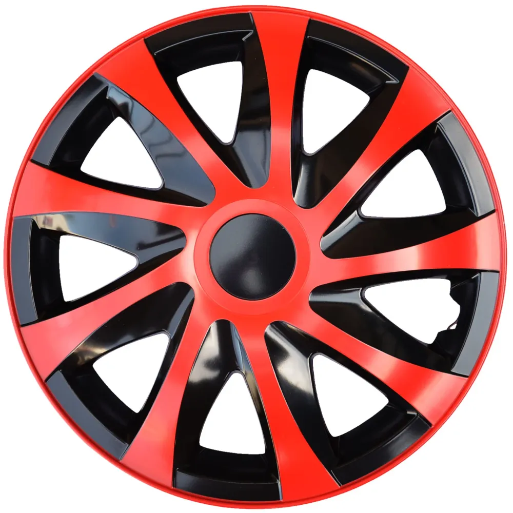 NRM Draco Red-Black 16 " Hubcaps 4pcs Wheel Troms Troms Impact Resistant
