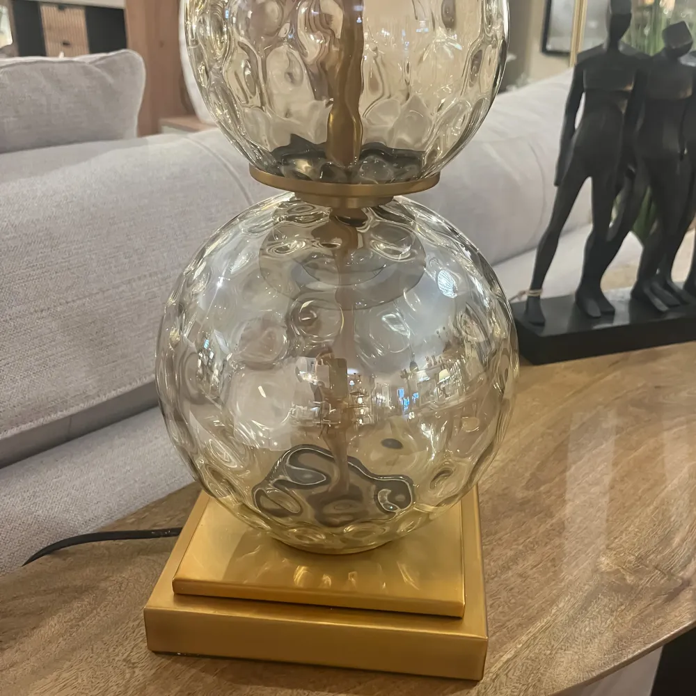 Indicador Bilingüe Lámpara pie de cristal bolas 40,5x40,5x69 cm