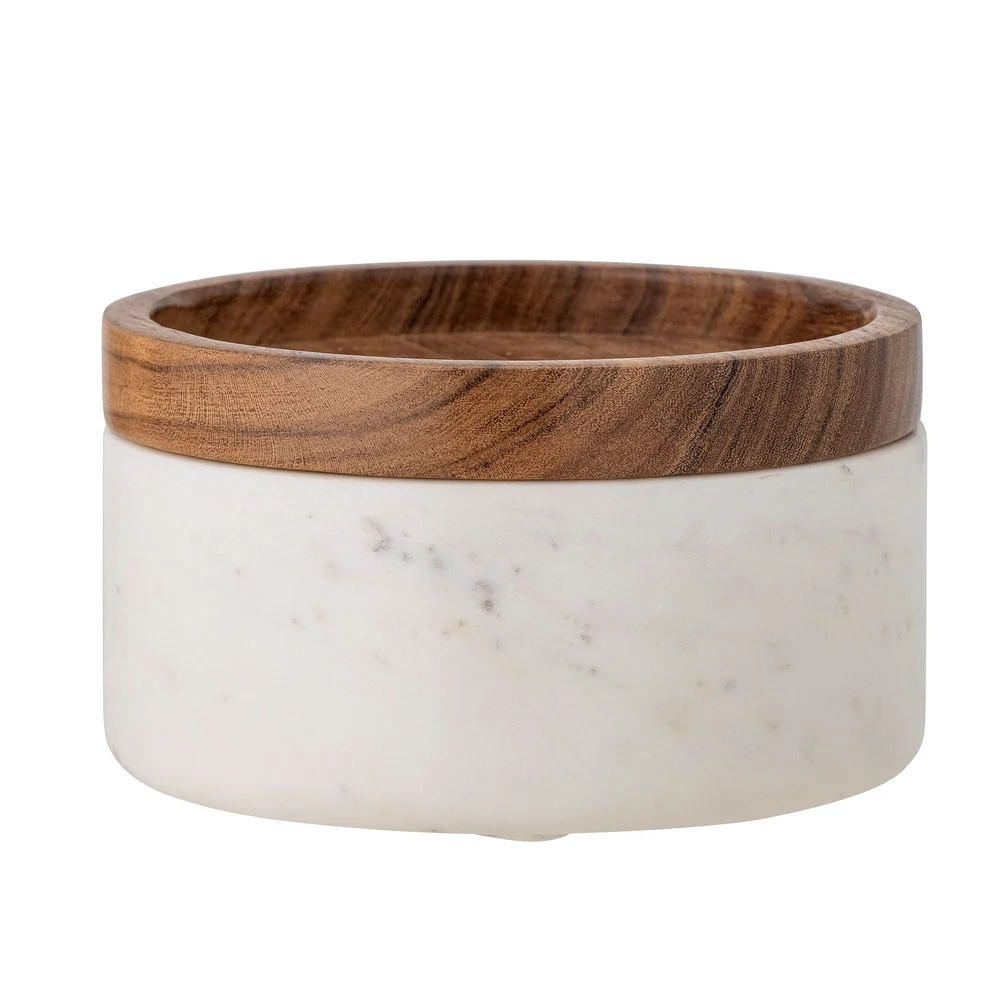 Creative Collection Bote con tapa Fenella, blanco, mármol para Protección de Rosca