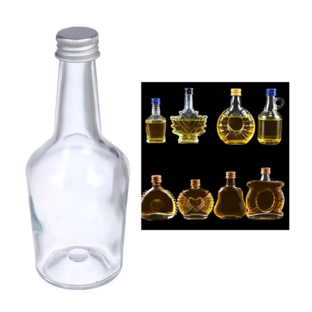 Mini Botella de Vidrio 100ml con Tapa Metálica Color Variado