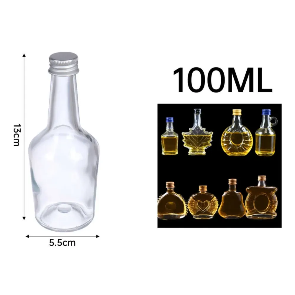 Mini Botella de Vidrio 100ml con Tapa Metálica Color Variado