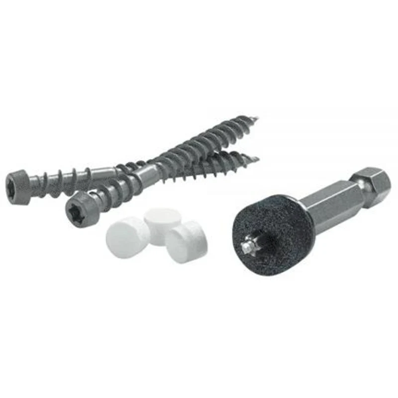 Kit de tornillos y tapones para cubierta con cabeza recortada cuadrada de 2 en L de FastenMaster Cortex, 1 paquete Fasten...