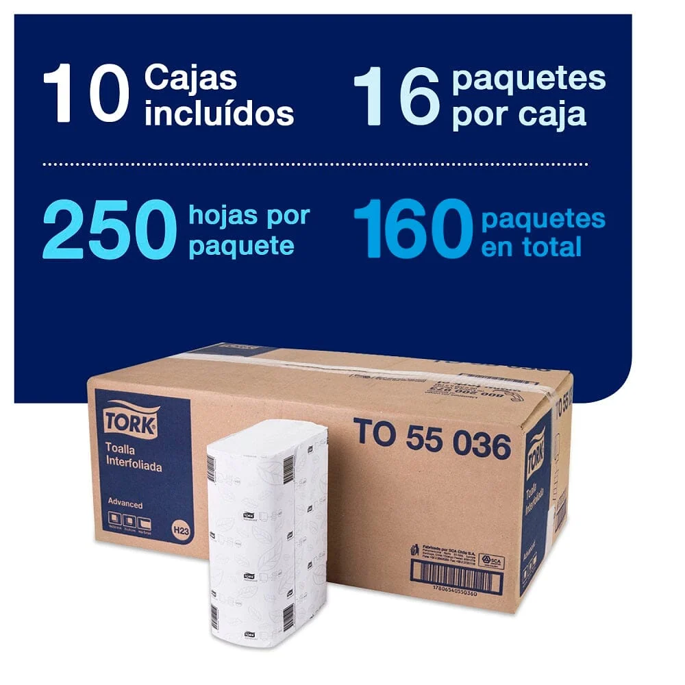 Toalla De Papel Interfoliada Hoja Sin rodeos Pqte 250 Unidades