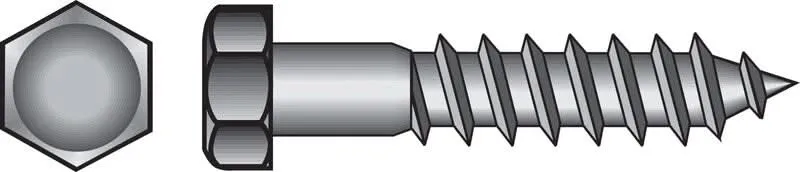 Tornillos tirafondos de acero galvanizado en caliente de 5/16 pulg. x 5 pulg. de largo, de cabeza hexagonal, Hillman, paqu...
