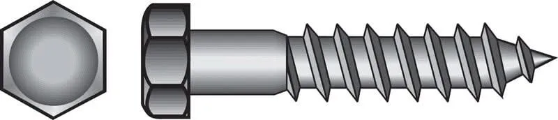 Tornillos tirafondos de acero galvanizado en caliente de 1/4 pulg. x 3 pulg. de largo, de Hillman, paquete de 100