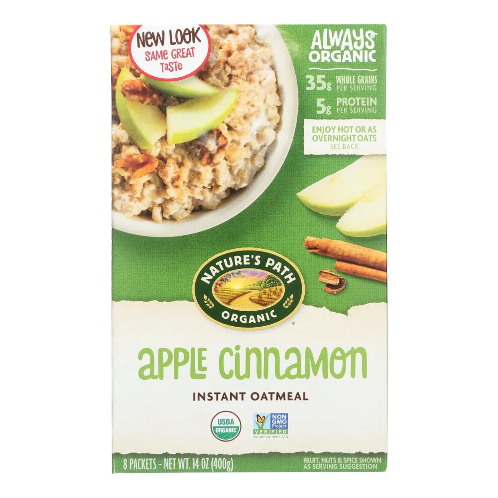 Avena caliente Nature's Path - Manzana y canela - Caja de 6 - 14 oz. (Paquete de 6)