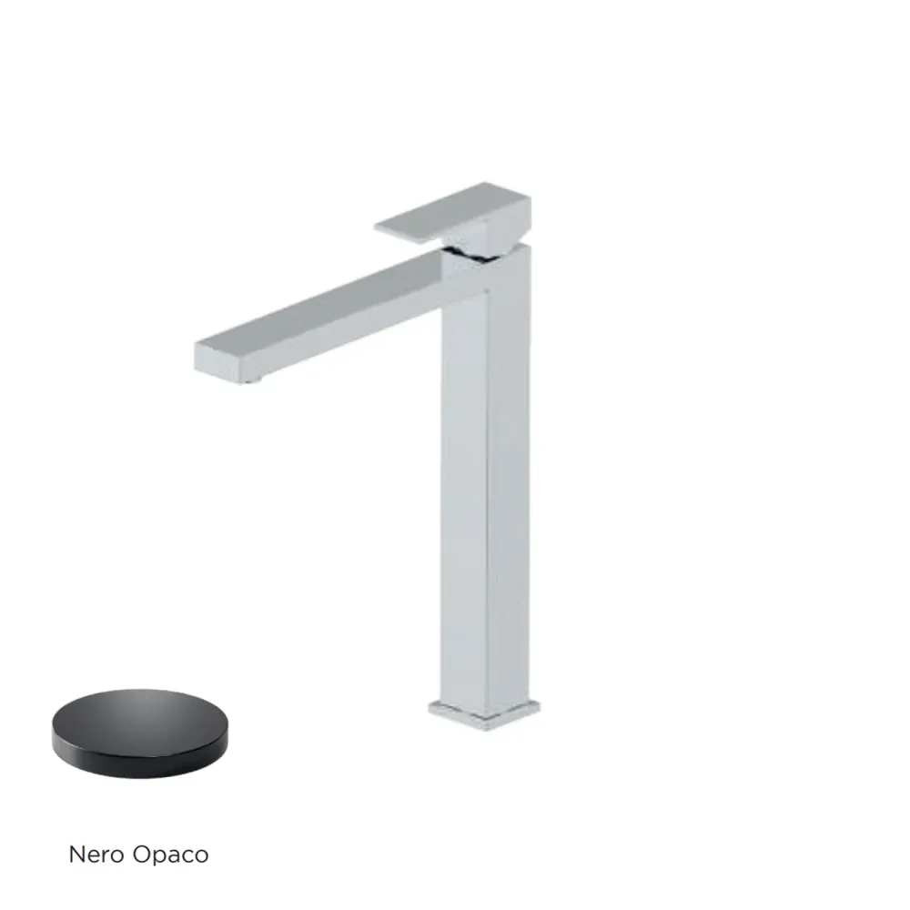 Miscelatore monocomando lavabo elevado RubiFlux serie Rose - Nero Opaco