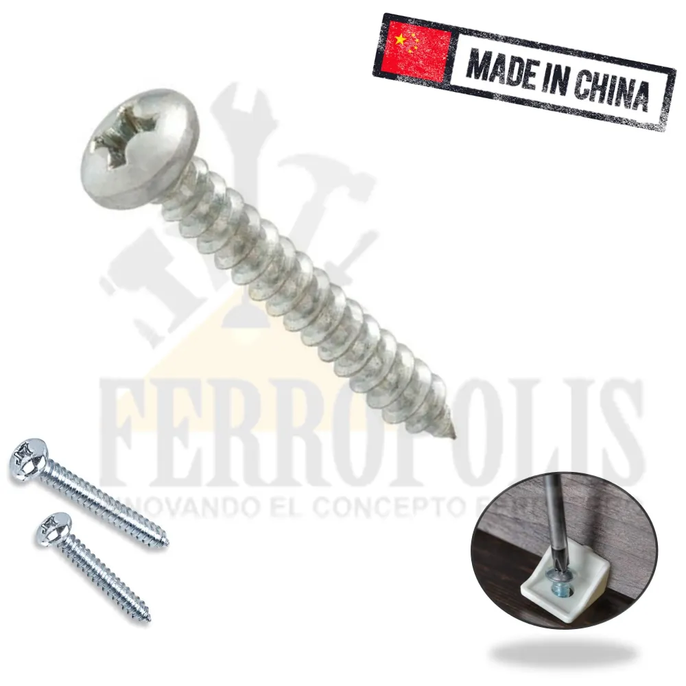 TORNILLO AUTOROSCANTE 6 x 1 1/2" ( x 12 pcs) con Arandela de Presión