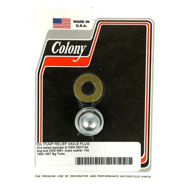 Colony Plug, Oil Pump Relief Valve